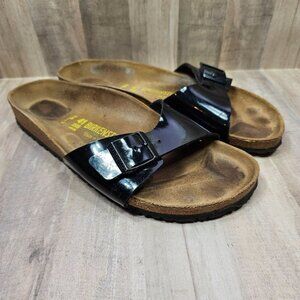 Birkenstock Woman's Sz 41 Madrid‎ Single Black Strap Adjustable Sandals Shoes